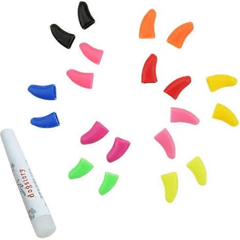 Lot de 20 capuchons souples pour griffes de chat, protège-pattes anti-griffures, soin des ongles, accessoire de toilettage pour chaton et chat adulte.