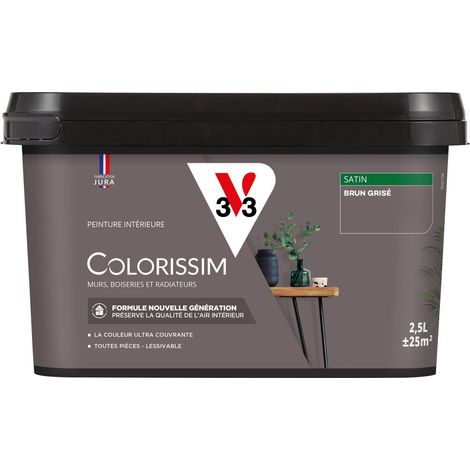 Peinture murale intérieure Colorissim® V33 Brun grisé Satin 2,5L