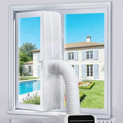 Kit Calfeutrage Climatiseur pour Fenêtres pour Climatiseur Mobile, Joint de Fenêtre pour Climatiseur Mobile, Tissu de Calfeutrage pour Fenêtres Sèche-linge Fenêtres à Battants et Puits de Lumière (3m) (1/5)