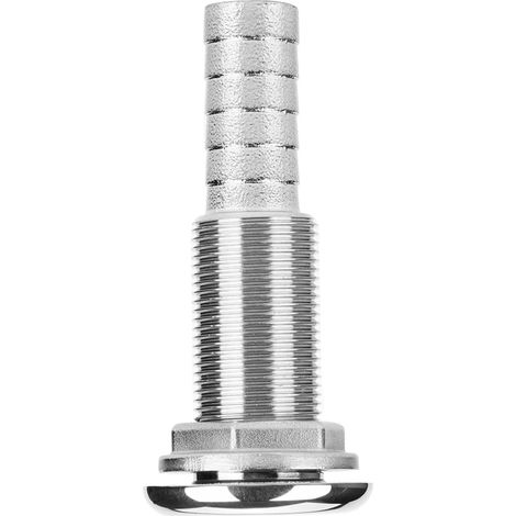 Raccord traversant en acier inoxydable pour tuyau d'évacuation marine avec embout barbelé (1/5)