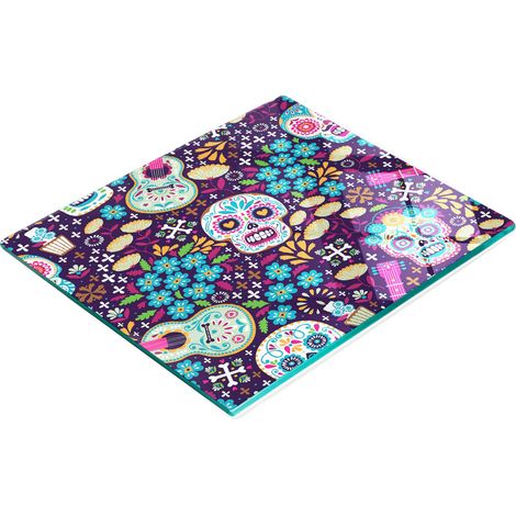 Tabla de cortar decorativa de cristal para cocina con motivos de calaveras, 60x52 cm. (1/5)