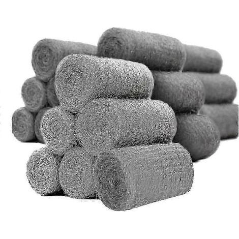 24Pack Steel Wool for Mice Control Wire Wool Mice Grade for Cleaning & Closing Small Holes Fine Wire Wool Rats Roll (1/4)