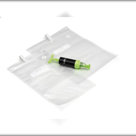 Laica Bolsas de vacío negras reutilizables con bomba manual