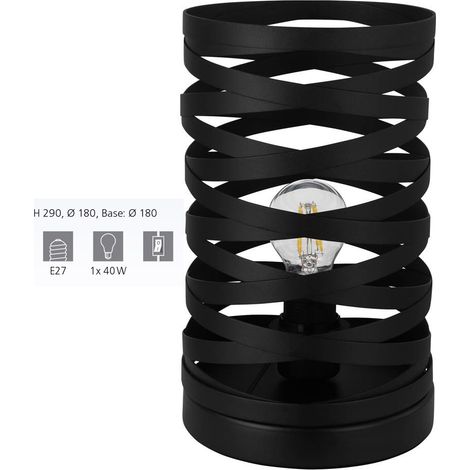 Lampada Da Tavolo Contemporanea Cremella Acciaio Nero 1 Luce E27 (1/4)