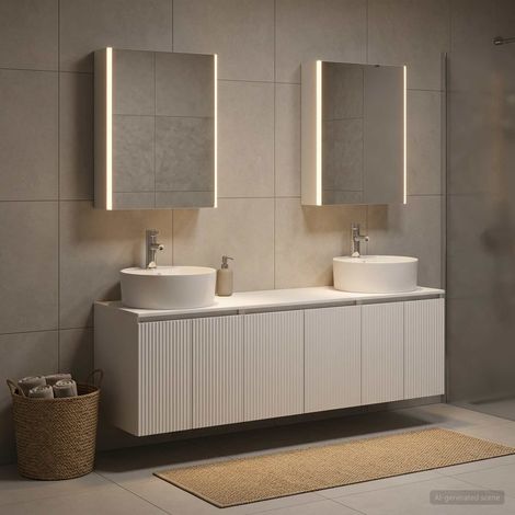 vidaXL Bathroom Cabinet Set 5 pcs White Engineered Wood (1/5)