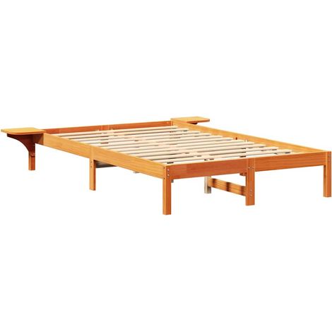 Lit double,Lit adulte,Cadre de lit avec tables de chevet Marron 120 x 190 cm CFW5295419 (1/5)