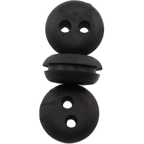 10 œillets en caoutchouc, 2 trous, noir, outils de pelouse, accessoires de jardinage (10 pièces)