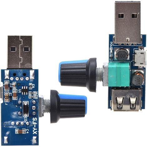 Lot de 2 contrôleurs de vitesse USB pour ventilateur (DC412V, 5W) pour bureau et maison. (1/5)