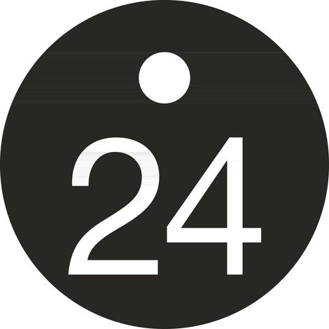 Schlüsselnummer - ø 25, Nummer 24, Aluminium schwarz eloxiert