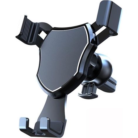 Soporte universal para teléfono de coche con rejillas de ventilación, soporte por gravedad, soporte para navegador GPS, color negro.