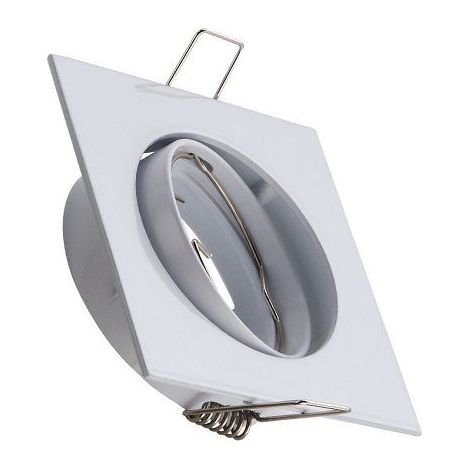 Aro cuadrado empotrable para bombilla dicroica orientable  Blanco (1/4)