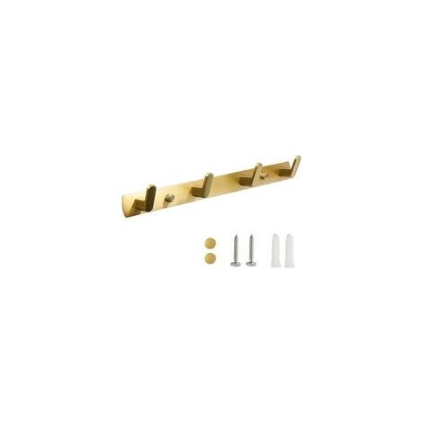 Porte Manteau Mural, Porte Manteau Salle de Bain Mural, Porte Manteaux Muraux Porte Serviette, Patères Porte Manteaux Avec 4 Crochets, pour Salle de Bain, Chambre, Cuisine, l'Entrée (Couleur or) (1/5)