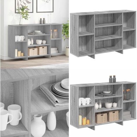 Credenza Grigio Sonoma 120x30x75 cm in Truciolato - Armadio - Ripiani