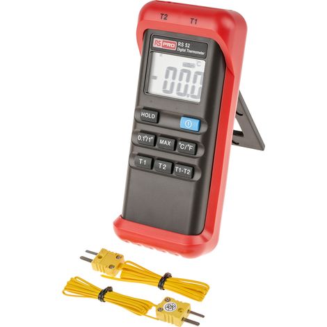 Thermomètre numérique RS PRO RS52, 2 voies de mesure pour K ( Prix pour 1 ) (1/2)