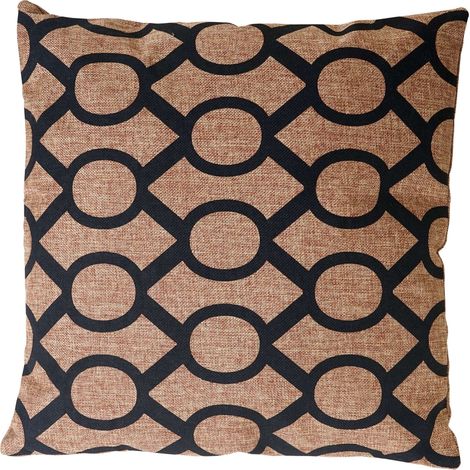 Zierkissen Kreise, Sofakissen Deko-Kissen mit Füllung, braun schwarz 45x45cm