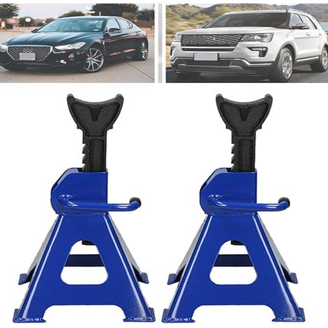 Chandelles d'essieu pour voiture, 3 tonnes, hauteur de levage de 290 à 430 mm, hauteur de levage réglable, pour cric, voiture, caravane (1/5)