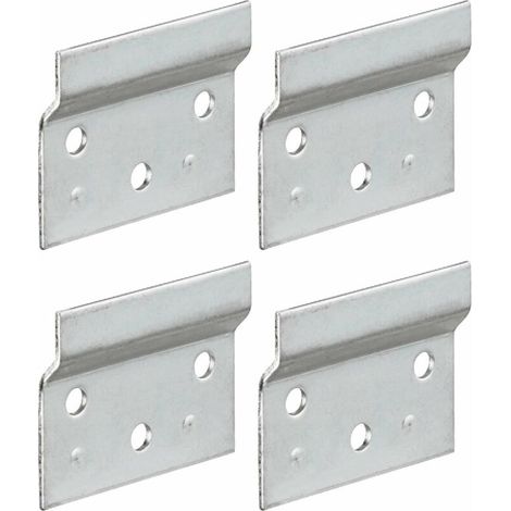 4x plaque de support acier 60mm pour ferrure de suspension fixation au mur armoire canapé meuble cuisine lit tête miroir profil attache fixation bois placard dressing relier attache perdue (1/2)