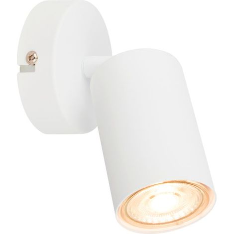 B.K.Licht Applique LED intérieure EEK A, EEK A, orientable, lumière 50.000h, ampoule interchangeable, blanc, Ø8 x 15,5 cm (1/5)