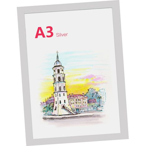 Cadre photo magnétique A3 en PVC, transparent et créatif, pour afficher des documents, présenter des affiches, etc. À accrocher au réfrigérateur, au tableau blanc, à une porte murale ou à un placard. (1/3)
