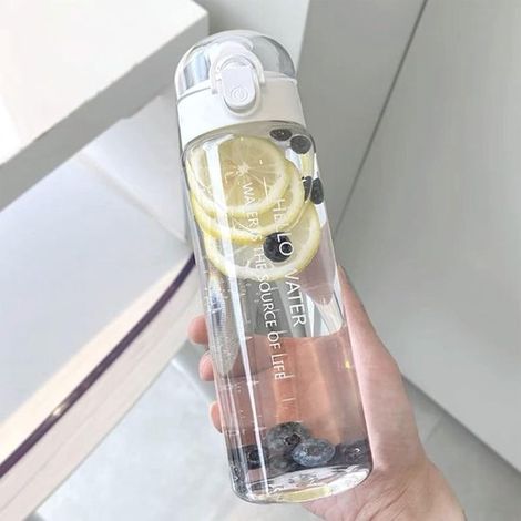 780-ml-Trinkflasche Einfache Sommer-Trinkflasche Sport-Trinkflasche Trinkflasche mit Fruchtfilter Sicherheitsverschluss Auslaufsichere mit für Weiß (1/4)