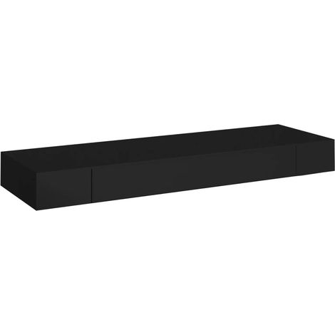 Schweberegal mit Schublade Schwarz 80x25x8 cm vidaXL (1/5)