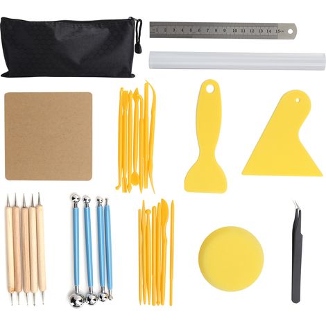 30Pcs Clay Sculpture Tool Carving Knife Drill Pen Indentation Stick Pottery Shaping Utensil (1/5)