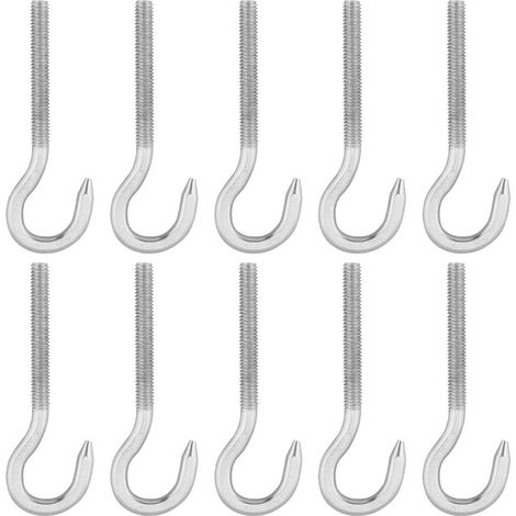 Lot de 10 Vis à Crochet M4 en Acier Inoxydable 304, Crochets à Visser pour Suspension Intérieur Extérieur, Résistants à la Corrosion (1/5)