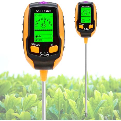 Testeur de sol numérique 4 en 1 Humidimètre de sol Mesure l'humidité du sol, la température, le pH et l'intensité lumineuse (1/5)