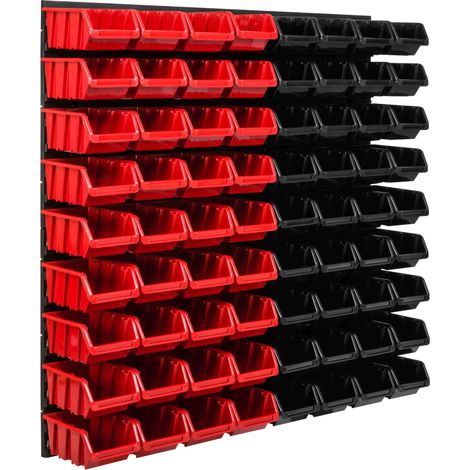 Pannello portautensili da officina 78x78 cm + 72 vassoi (1/5)