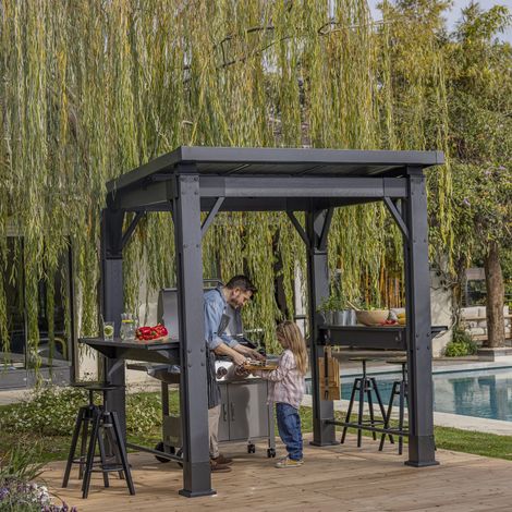 Signature Grill Gazebo - Ashwood Brown (1/3)