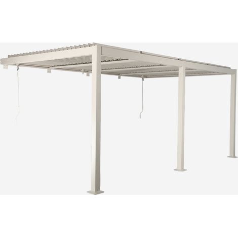 Pergola bioclimatica 3x5m in alluminio addossata, lame orientabili (1/5)