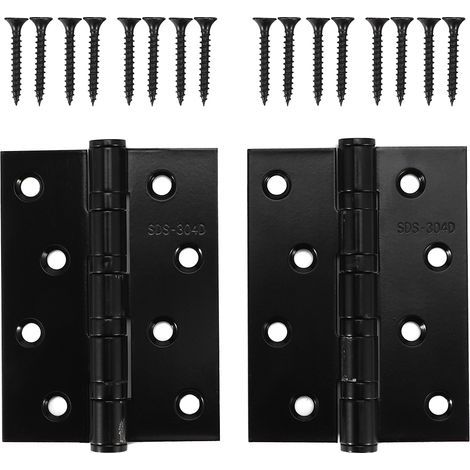 Türscharnier aus Edelstahl 304, flaches, geräuscharmes Scharnier, schwarze Beschläge für den Hausgebrauch, 3,0 mm (1/5)