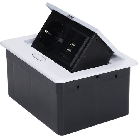 2500-W-Einbau-Tischsteckdose, EU-2-Pin, 2 USB-Anschlüsse, wasserdicht, verdeckte Ausführung, AC 250 V, 16 A (1/5)