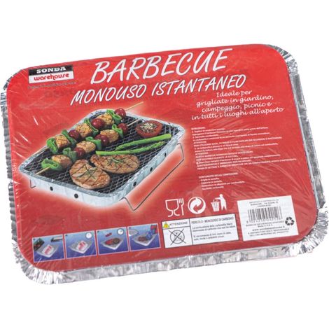 barbecue monouso istantaneo con base in alluminio (1/4)