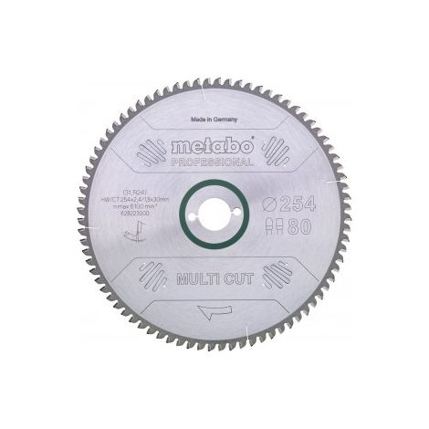 Metabo 628088000 Hoja sierra Metal duro HW CT Multi Cut 250x30 mm Dientes 80 DP DT 5° negativos
