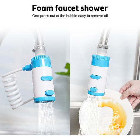 Extensión giratoria para grifo de lavabo, 3 chorros de agua, cabezal de ducha giratorio de 360°, multifuncional y magnético, utilizable con detergente o champú para lavar la cara, el cabello y las man (1/2)