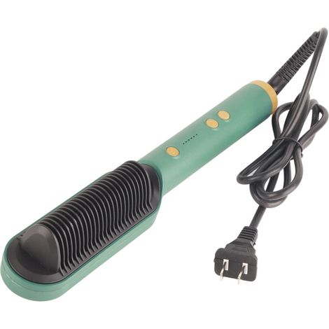 Peigne Lisseur Électrique 2 en 1 pour Lissage et Boucles, Fonction Double Usage, Prise US 110‑240V (1/5)
