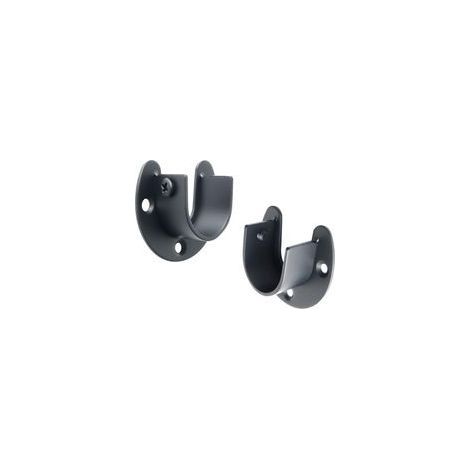 Support Tringle Rideaux U Fixation Métal Noir, Pour Tringles Ø28mm, Design Élégant et Résistant (1/5)