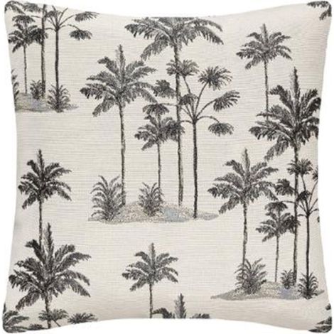 Housse de Coussin "Palm" 40x40cm Noir & Blanc (1/4)