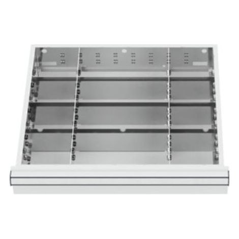 STIER Schubladeneinteilung Metalleinteilung BLH 75 mm Innenmaß 500x450 mm 12 Fächer 6 x TW 125 (1/4)