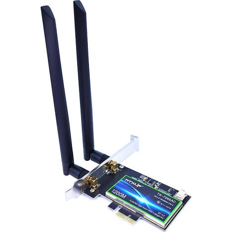 PCIE WiFi Desktop Kit 7265AC erweitert WLAN (2,4 GHz/5 GHz), Bluetooth 4.2 Dualband + Antenne