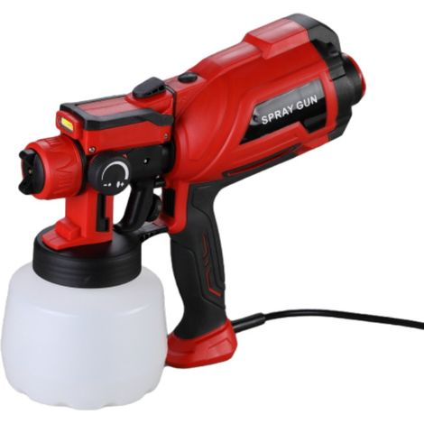 Pistolet de peinture électrique réglable avec kit complet : 3 buses, godet et accessoires pour revêtements muraux et bois (1/3)