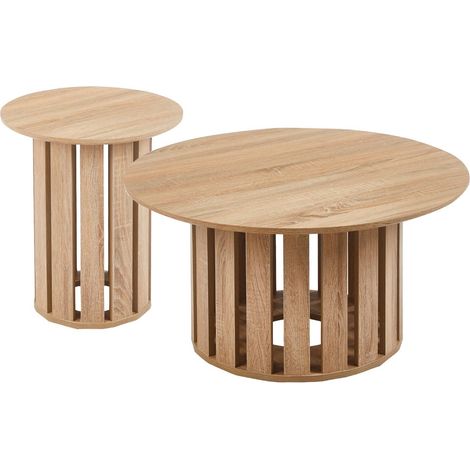Ensemble de 2 tables basses Annabel Chêne clair