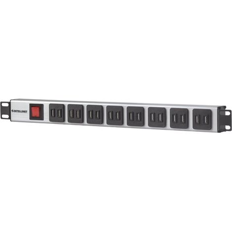 Unidad de distribución de energía Intellinet 164580 PDU 1U, color azul y gris. (1/5)