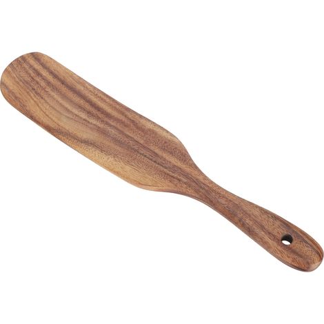Spatule en Bois de Teck pour Cuisine, Ustensile de Cuisson Plat Alimentaire (25,5x6 cm)