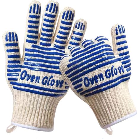 Guantes de cocina resistentes al calor hasta 500 °C con certificación EN407 - Guantes de horno de silicona antideslizantes para manipular superficies calientes (1/5)