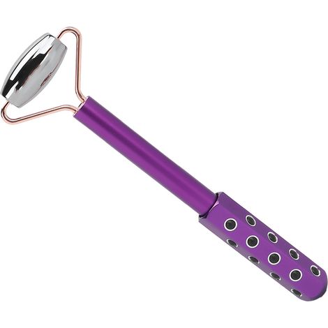 Rouleau de massage facial aux pierres de germanium térahertz, outil de beauté, violet (1/5)