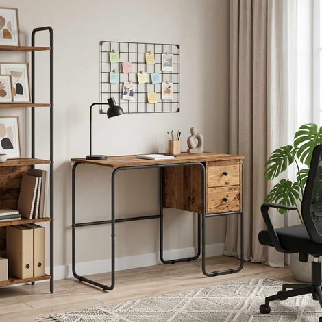 vidaXL Scrivania con Spazio di Archiviazione Legno antico (1/5)