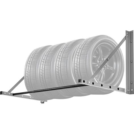 VEVOR Supporto Porta Pneumatici Pieghevole da Parete, Supporto per Pneumatici Regolabile 812-1219ｍｍ in Acciaio Q235 per Pneumatici Standard da R14-R20 Pollici Capacita Carico max. 136kg da Officina