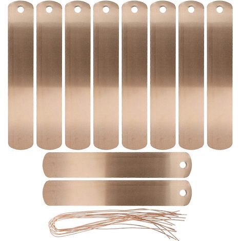 Lot de 20 étiquettes pour plantes en cuivre - Marqueurs métalliques étanches avec fil de suspension pour potagers extérieurs - Étiquettes gravées dorées pour massifs de fleurs (1/5)